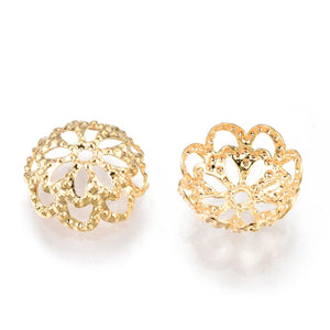 100pcs Brass Flower Bead Caps 8.5x3mm DIY Jewelry Making
