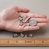 100pcs Brass Rhinestone Spacer Beads Silver Plated for Jewelry Making DIY