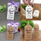 100pcs Thank You Hang Tag Brown Paper Label Gift + 20m Ropes