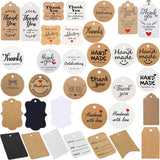 100pcs Thank You Hang Tag Brown Paper Label Gift + 20m Ropes