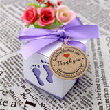 100pcs Thank You Hang Tag Brown Paper Label Gift + 20m Ropes