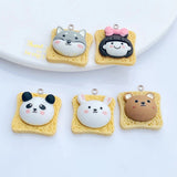 100pcs Toast Break Charm Earring Keychain DIY Crafts Jewelry Make