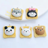 100pcs Toast Break Charm Earring Keychain DIY Crafts Jewelry Make