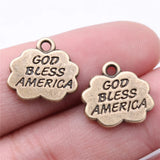 100pcs God Bless America Pendants DIY Jewelry Making Antique Bronze Charm