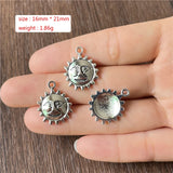 100pcs Charm Sun Yoga Metal Pendant for Jewelry Making DIY