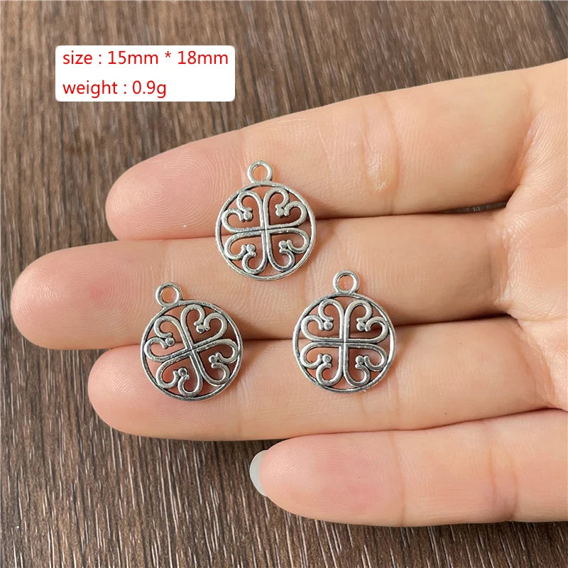 100pcs Charm Sun Yoga Metal Pendant for Jewelry Making DIY