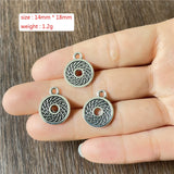 100pcs Charm Sun Yoga Metal Pendant for Jewelry Making DIY