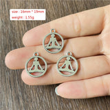 100pcs Charm Sun Yoga Metal Pendant for Jewelry Making DIY
