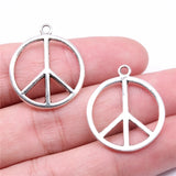 100pcs Peace Symbol Charms DIY Jewelry Findings Antique Silver Alloy Charms