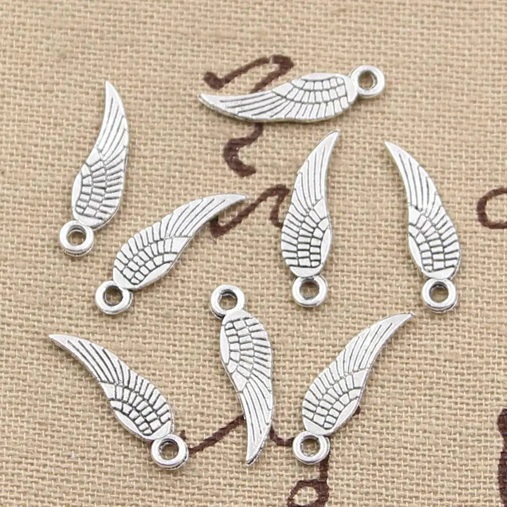 100pcs Angel Wings Charms 19x5mm Craft Pendant DIY Bracelet Necklace
