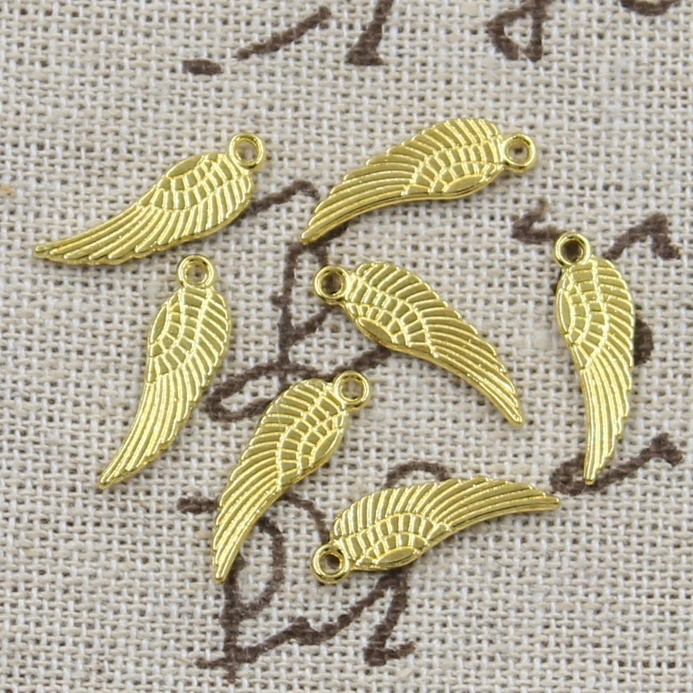 100pcs Angel Wings Charms 19x5mm Craft Pendant DIY Bracelet Necklace