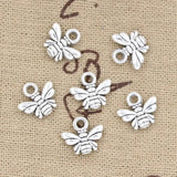 100pcs Bee Charms 10x11mm Antique Bronze Silver Pendants DIY Tibetan Jewelry