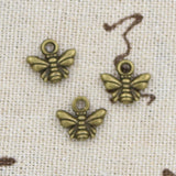 100pcs Bee Charms 10x11mm Antique Bronze Silver Pendants DIY Tibetan Jewelry