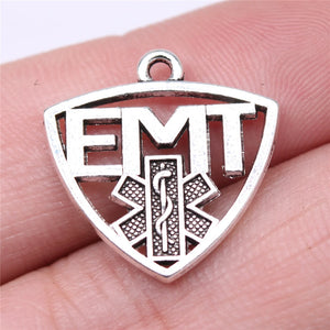 100pcs EMT Charms Antique Silver DIY Jewelry Findings Pendant