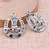 100pcs Horse Shoe Charms 25x19mm DIY Jewelry Findings Antique Silver