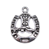 100pcs Horse Shoe Charms 25x19mm DIY Jewelry Findings Antique Silver