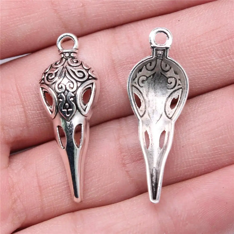 100pcs Skull Beak Skeleton Bird Charms DIY Jewelry Findings