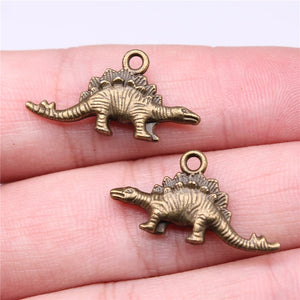 100pcs Dinosaur Charms Antique Silver DIY Jewelry Findings 13x26mm