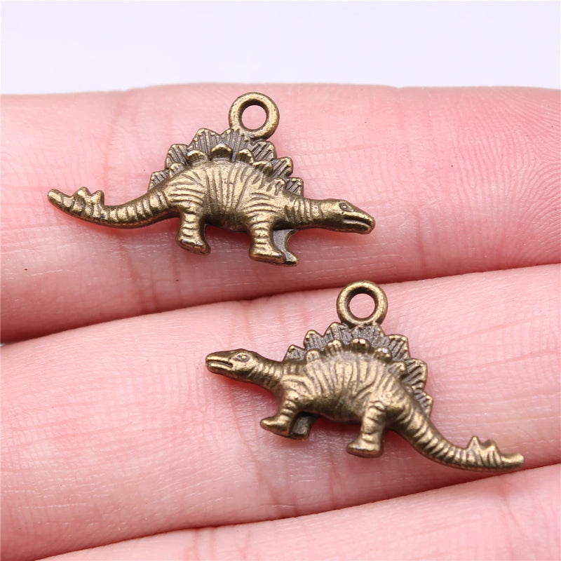 100pcs Dinosaur Charms Antique Silver DIY Jewelry Findings 13x26mm