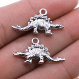 100pcs Dinosaur Charms Antique Silver DIY Jewelry Findings 13x26mm