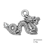 100pcs Antique Silver Dragon Charms 21x14.5mm for Jewelry Making
