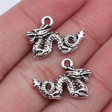 100pcs Antique Silver Dragon Charms 21x14.5mm for Jewelry Making