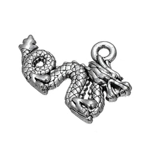 100pcs Antique Silver Dragon Charms 21x14.5mm for Jewelry Making