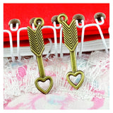 100pcs Arrow Heart Charms 7x30mm DIY Jewelry Making Pendants