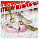 100pcs Arrow Heart Charms 7x30mm DIY Jewelry Making Pendants