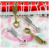 100pcs Arrow Heart Charms 7x30mm DIY Jewelry Making Pendants