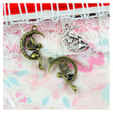100pcs Angel Moon Star Charms 26x16mm Silver Plated DIY Jewelry