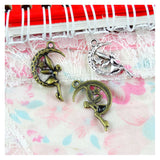 100pcs Angel Moon Star Charms 26x16mm Silver Plated DIY Jewelry
