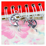 100pcs Angel Moon Star Charms 26x16mm Silver Plated DIY Jewelry