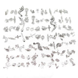 100pcs Mixed Tibetan Silver Metal Charms for Jewelry Making DIY
