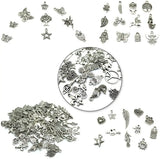 100pcs Mixed Tibetan Silver Metal Charms for Jewelry Making DIY