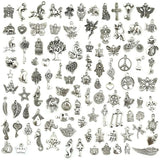 100pcs Mixed Tibetan Silver Metal Charms for Jewelry Making DIY