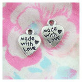 100pcs Heart Love Charms 12x10mm Craft Pendant Vintage Bronze Antique Silver