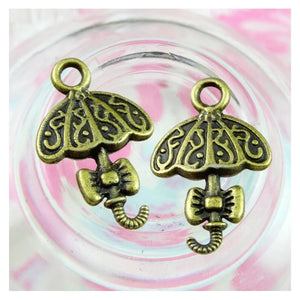 100pcs Umbrella Charms Antique Bronze Pendants DIY Jewelry
