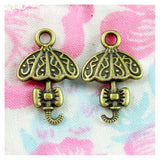 100pcs Umbrella Charms Antique Bronze Pendants DIY Jewelry