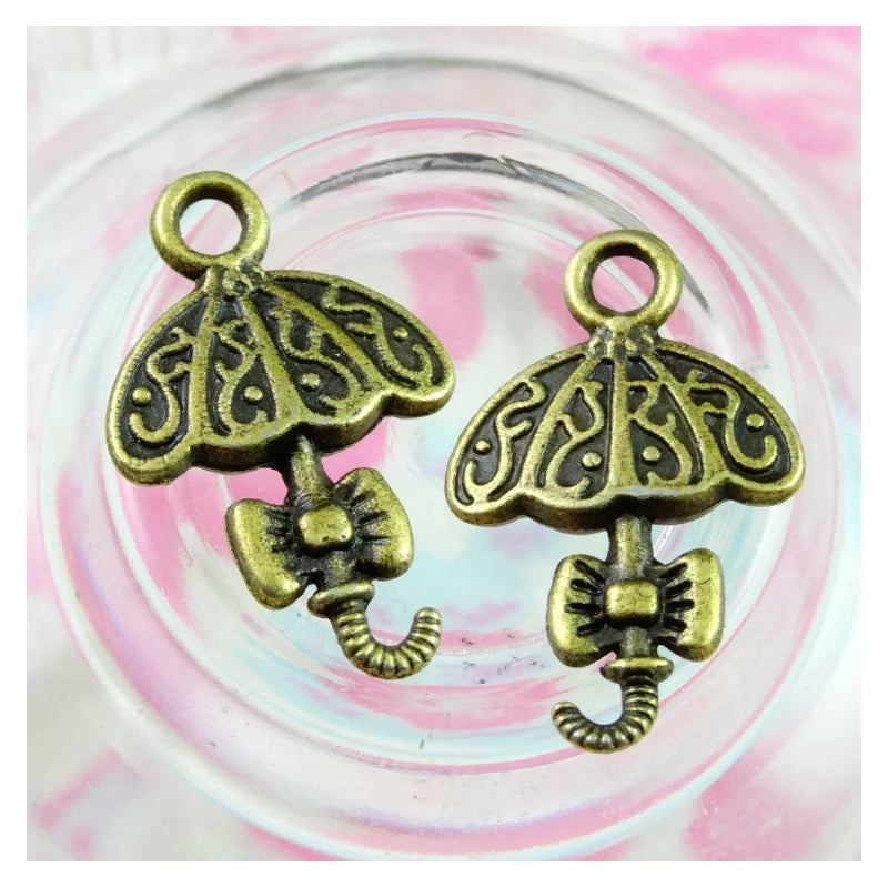100pcs Umbrella Charms Antique Bronze Pendants DIY Jewelry