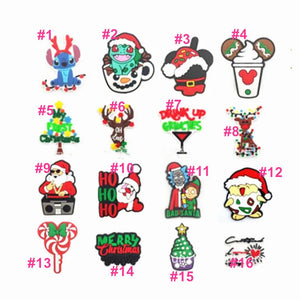 100pcs Christmas PVC Shoe Charm OPB095 DIY David's Deer Santa Claus Bracelet