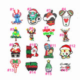 100pcs Christmas PVC Shoe Charm OPB095 DIY David's Deer Santa Claus Bracelet