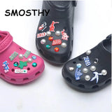 100pcs Christmas PVC Shoe Charm OPB095 DIY David's Deer Santa Claus Bracelet