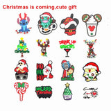 100pcs Christmas PVC Shoe Charm OPB095 DIY David's Deer Santa Claus Bracelet