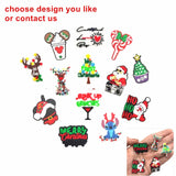 100pcs Christmas PVC Shoe Charm OPB095 DIY David's Deer Santa Claus Bracelet