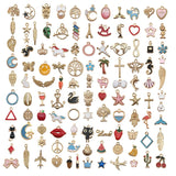 100pcs Enamel Mixture Pendant Charm Flower Insect Animal Necklace DLY Jewelry