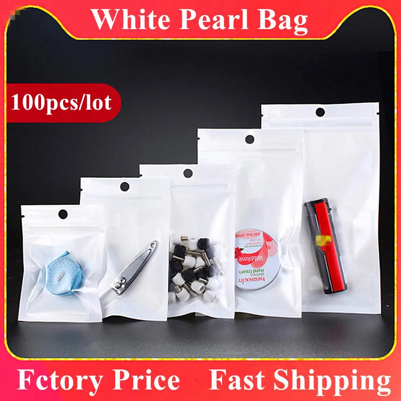 100 Clear Zip Lock Bags - Snack Candy Phone Case Jewelry Packaging Pouches