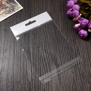 100pcs Clear Jewelry Display Packaging Pouches 10*13.5cm Self-adhesive Plastic