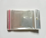 100 Clear Self Adhesive Seal Plastic Bags with Hanging Hole