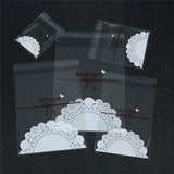100 Clear Self Seal Adhesive Poly Bags 7x7-16x20cm Lace Bow Jewelry Package